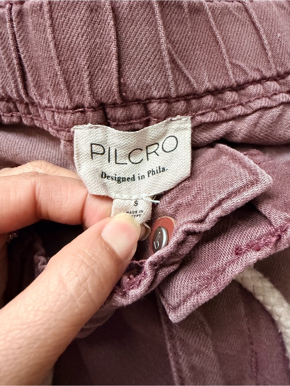 Pilcro Wide-Leg Drawstring Pants in Plum/brown - Picture 7 of 12